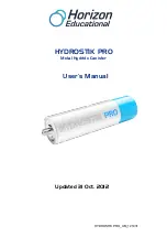 Horizon Educational HYDROSTIK PRO User Manual preview