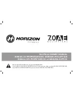 Предварительный просмотр 1 страницы Horizon Fitness HORIZON 7.0AE ELLIPTICAL Owner'S Manual