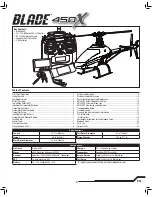 Предварительный просмотр 3 страницы Horizon Hobby Blade 450X Instruction Manual