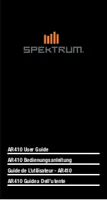 Предварительный просмотр 1 страницы Horizon Hobby Spektrum AR410 User Manual