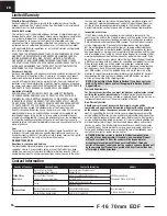 Preview for 16 page of Horizon Hobby Thunderbird F-16 Instruction Manual