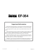 Horizon International EF-354 Manual preview