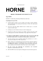 Предварительный просмотр 1 страницы HORNE H-2501 Installation, Operating,  & Maintenance Instructions