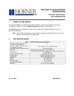 Preview for 1 page of HORNER HE800FOX100 Product Specifications And Installation Data