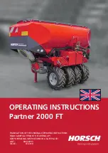 Preview for 1 page of horsch Partner 2000 FT Operating Instructions Manual