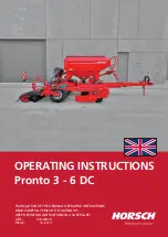 horsch Pronto 3 - 6 DC Operating Instructions Manual preview