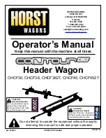 Preview for 1 page of Horst Welding CHCF30 Operator'S Manual