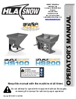 Horst Welding HLA SNOW DOUBLESHOT HS200 Operator'S Manual preview