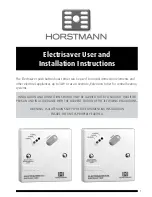 Horstmann Electrisaver User And Installation Instructions Manual preview