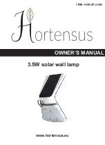 Preview for 1 page of Hortensus HOR-SFL3.5W Owner'S Manual