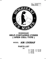 Hoshizaki AM-150BAF Parts List preview