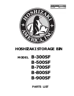 Hoshizaki B-300SF Parts List preview