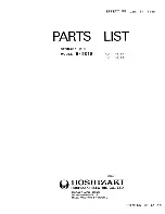 Hoshizaki B-501S Parts List предпросмотр