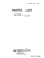 Hoshizaki B-701S Parts List предпросмотр