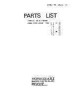 Hoshizaki DCM-451U Parts List preview