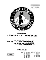 Hoshizaki DCM-700BAE Parts List preview