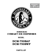 Hoshizaki DCM-750BAF Parts List preview