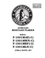 Предварительный просмотр 1 страницы Hoshizaki F-1001MAF Parts List