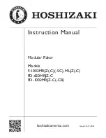 Preview for 1 page of Hoshizaki F-1002MLJZ-C Instruction Manual