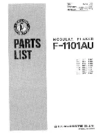 Preview for 1 page of Hoshizaki F-1101AU Parts List