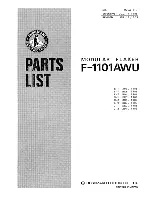 Hoshizaki F-1101AWU Parts List preview