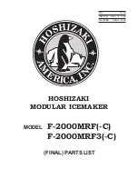 Hoshizaki F-2000MRF Parts List preview