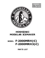 Hoshizaki F-2000MRH Parts List preview
