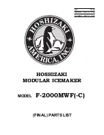 Hoshizaki F-2000MWF Parts List preview