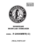 Preview for 1 page of Hoshizaki F-2000MWF Parts List