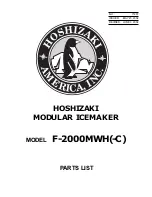 Hoshizaki F-2000MWH Part List Manual preview