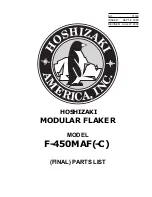 Hoshizaki F-450MAF Parts List предпросмотр