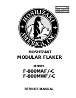 Hoshizaki F-800MAF Service Manual preview