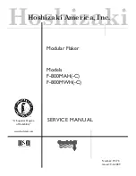 Preview for 1 page of Hoshizaki F-800MAH Service Manual