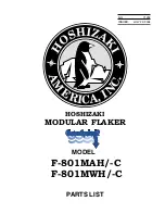 Hoshizaki F-801MAH Parts List preview