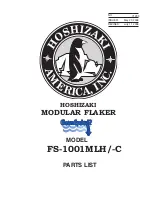 Hoshizaki FS-1001MLH Parts List preview