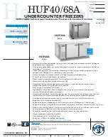 Hoshizaki HUF40A Specifications preview