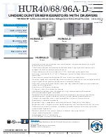 Hoshizaki HUR40A-D Specifications preview