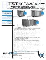 Preview for 1 page of Hoshizaki HWR40A Specifications