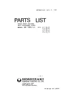 Preview for 1 page of Hoshizaki IM-132U-21 Parts List