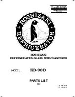 Hoshizaki KD-90D Parts List preview