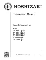 Preview for 1 page of Hoshizaki KM-1301SRJZ Instruction Manual