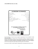 Предварительный просмотр 5 страницы Hoshizaki KM-2500SRH3 Instruction Manual