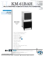 Hoshizaki KM-61BAH Specifications preview