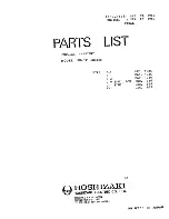 Preview for 1 page of Hoshizaki KM-631DSU Parts List