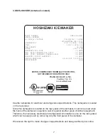 Preview for 7 page of Hoshizaki KMH-2000SRH Instruction Manual