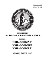 Preview for 1 page of Hoshizaki KML-600MAF Final Parts List