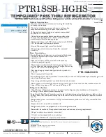 Предварительный просмотр 1 страницы Hoshizaki PTR1SSB-HGHS Specifications