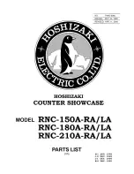 Hoshizaki RNC-150A-LA Parts List preview