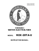 Hoshizaki ROX-20TA-U Instruction Manual preview