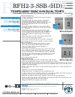 Предварительный просмотр 1 страницы Hoshizaki Temp Guard RFH2-SSB-HD Specifications